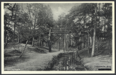 17542 Gezicht op de Zwitserse Brug over een spreng in het bos bij Driebergen-Rijsenburg.